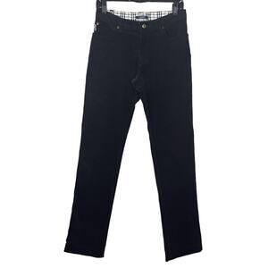 Burberry Black Corduroy Pants Nova Check Side Stripe Size 6